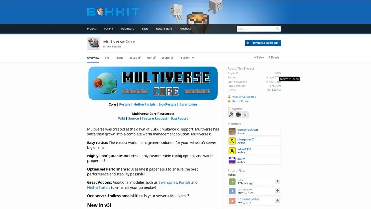 Bukkit Multiverse-Core