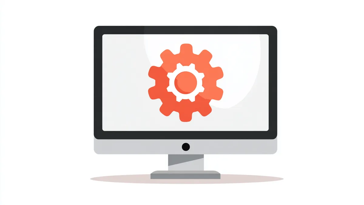 コンピューター画面に表示された歯車アイコン